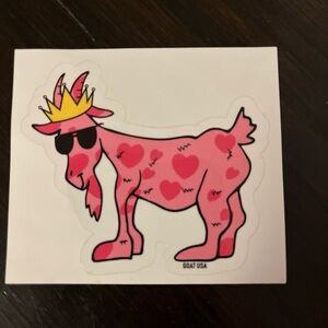 GOAT USA Pink Heart Crown Sticker